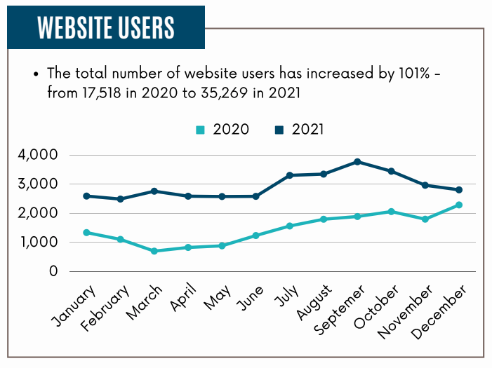 website users increased