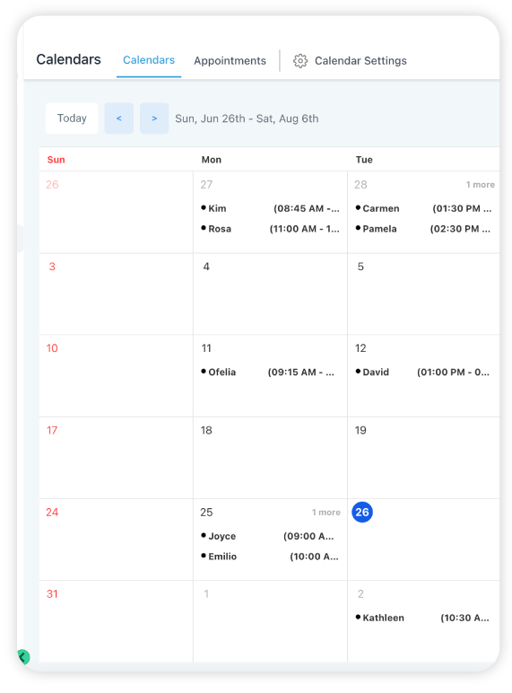 calendars and appointment
